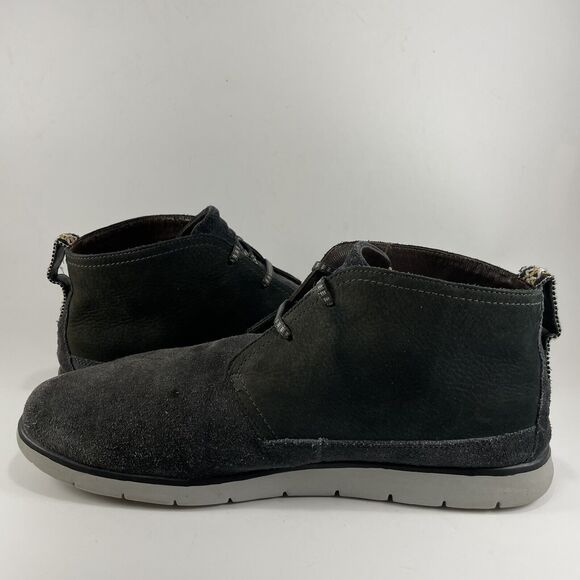 UGG Freamon Waterproof Blue Leather Black Lace Up Ankle Boots Mens Size 13 - Picture 6 of 10